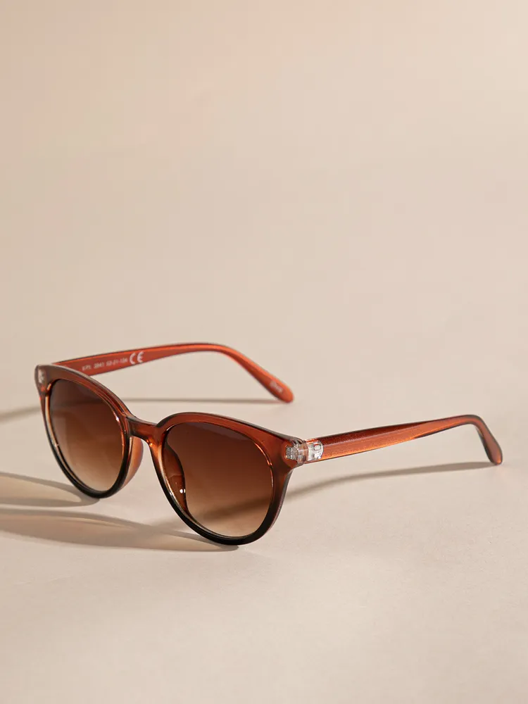 Caramel Circle Framed Sunglasses