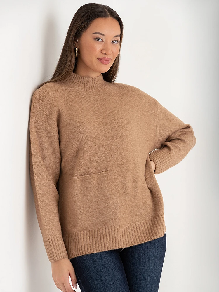 Mock Neck Tunic Sweater