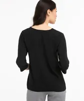 Tie Hem Button Front Blouse