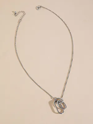 Short Chain Link Necklace with Charm