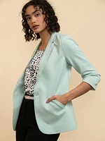 Hampton 3/4 Ruched Sleeve Ponte Blazer