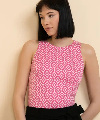 Sleeveless Jacquard Top