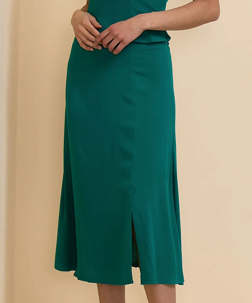 Thigh Slit Midi Skirt