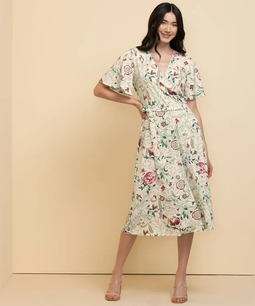 Midi Dress with Tie-Belt