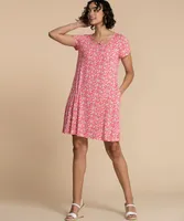 Short Sleeve Dress With Criss-Cross Neck
