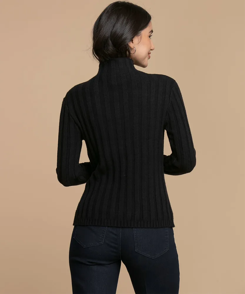 Femme By Design Ribbed Mock Neck Sweater