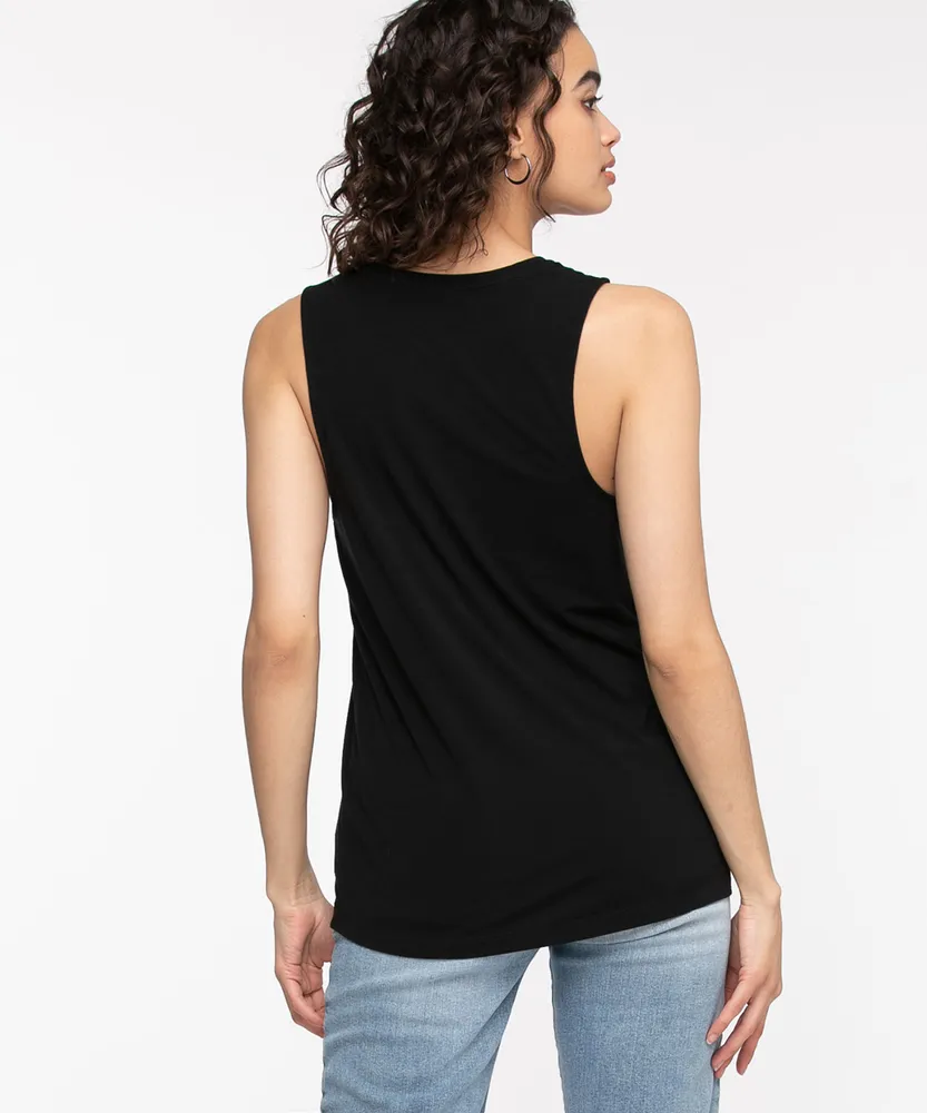 Eco-Friendly Sleeveless Graphic Top