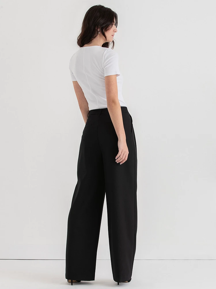 Maxwell Wide Leg Pleated Pant Luxe Tailored
