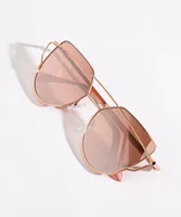 Rose Gold Aviator Sunglasses