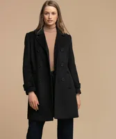 Double Breasted Wool Blend Coat