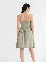 Sweetheart Linen Blend Mini Dress