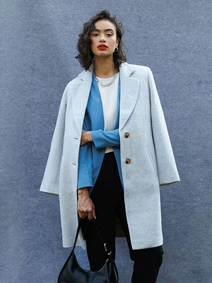 Kennedy Midi Length Wool Coat