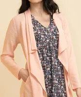 Drape Front Waffle Cardigan