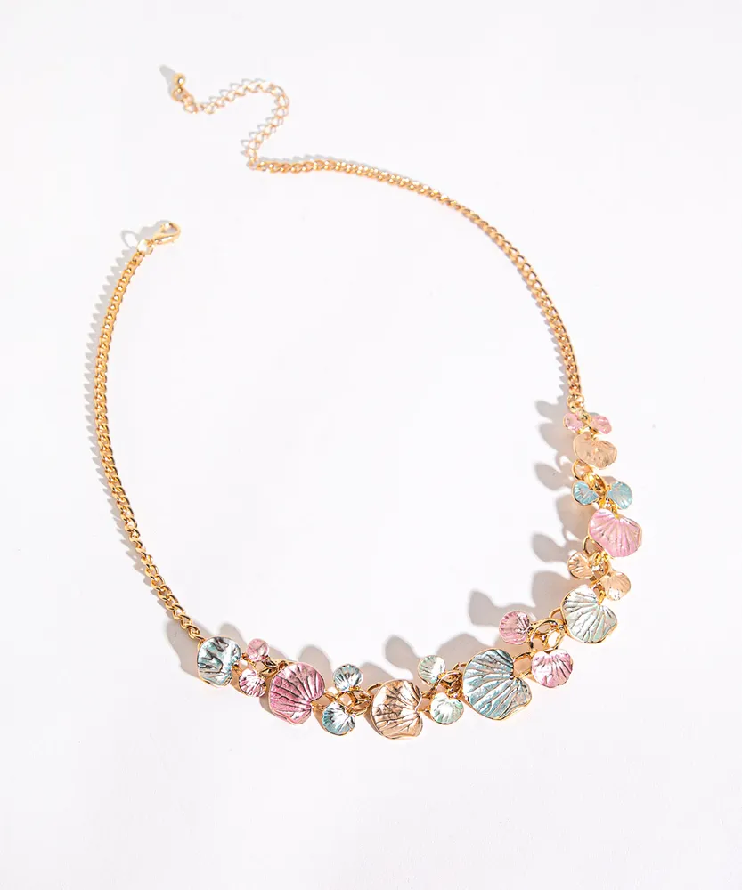 Pastel Pressed Leaf Necklace