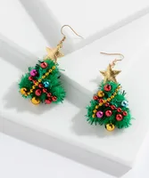 Christmas Tree Poof Earring