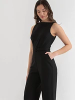 Luna Boatneck Jumpsuit Luxe Ponte