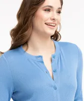 Ribbed Button Front Cardigan