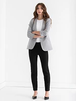 Hampton 3/4 Ruched Sleeve Ponte Blazer