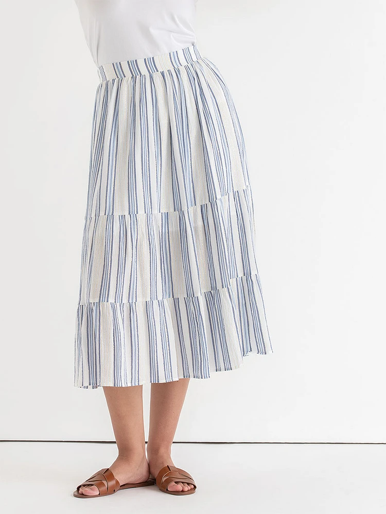 Tiered Stripe Skirt