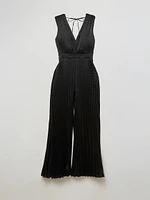 Satin Pleated Jumpsuit
