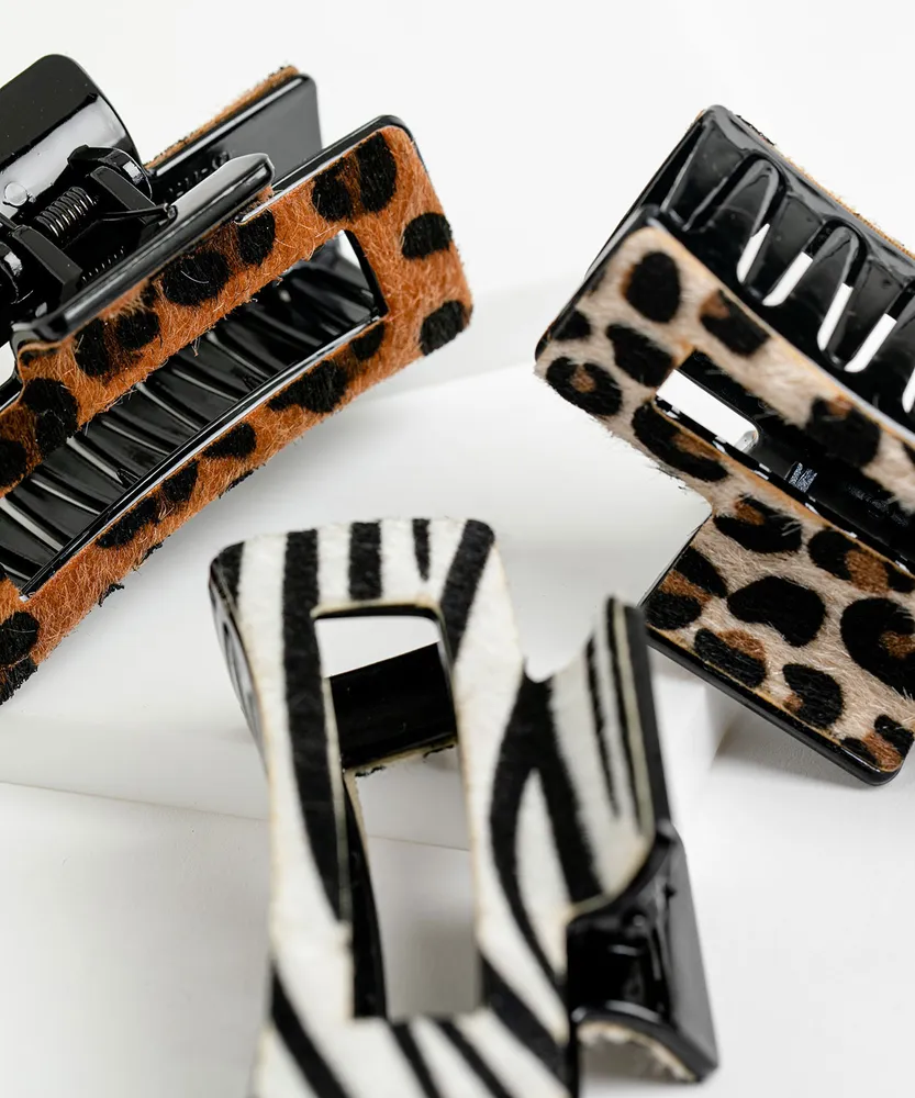 Animal Print Claw Clip 3-Pack