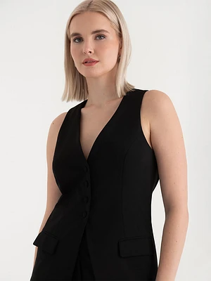 Long Line Vest Iconic Crepe