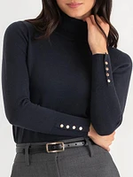 Cashmere-Blend Turtleneck Sweater