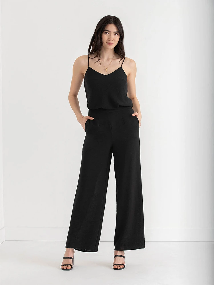 Textured Wide-Leg Pant