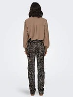 Leopard Print Straight Leg Jeans