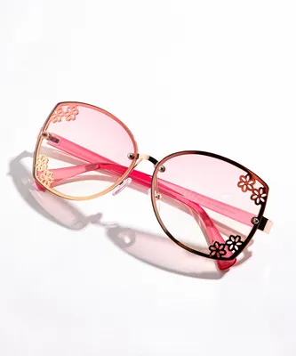 Oversized Flower Frame Sunglasses