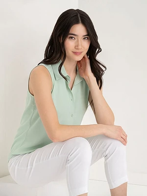 Nicole Sleeveless Collared Shirt