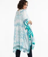 Tie-Dye Border Print Ruana