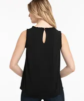 Sleeveless Ruffle Trim Top