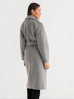 Double Faced Wool Wrap Coat