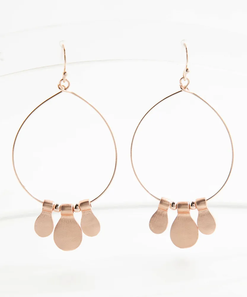 Rose Gold Drop Hoop with Ovals