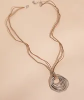 Long Necklace with Metal Pendant