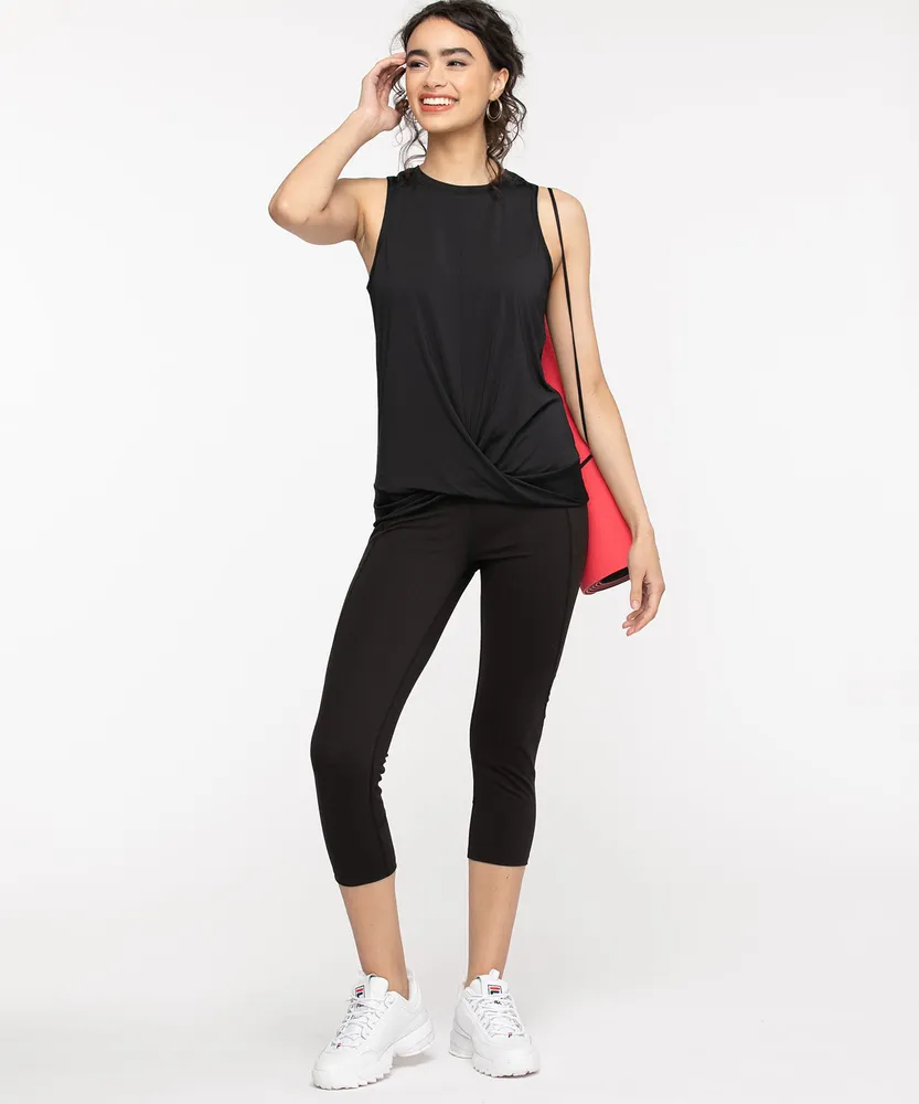 Sleeveless Twist Front Activewear Top