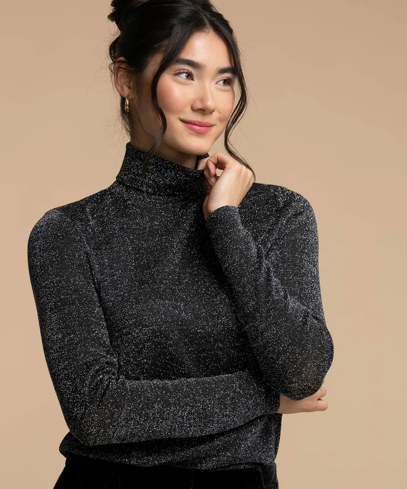 Sparkly Long Sleeve Turtleneck