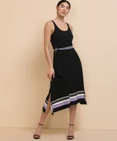 Sleeveless SharkBite Dress with Belt