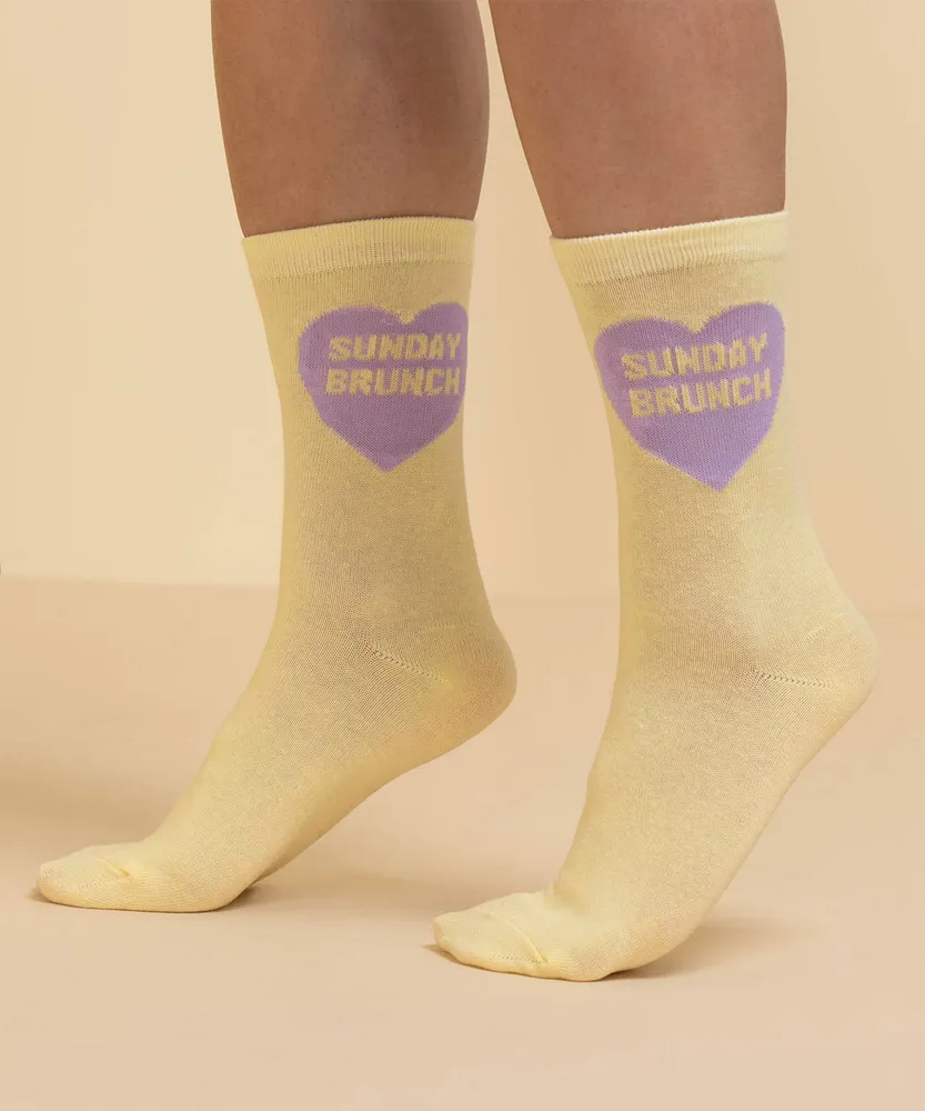 "Sunday Brunch" Crew Socks