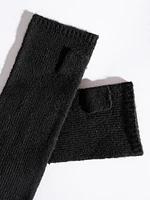 Long Wool-Blend Fingerless Mittens