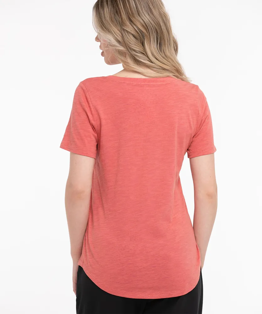 V-Neck Curved Hem Tee
