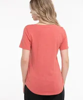 V-Neck Curved Hem Tee
