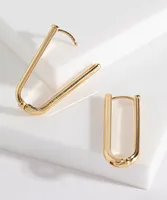 Small Gold Coloured Cylinder Hoop Earrings