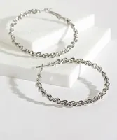 Large Twisted Chain Link Hoop Earrings