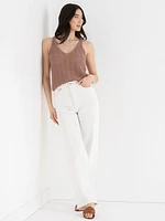 V-Neck Pointelle Sweater Tank