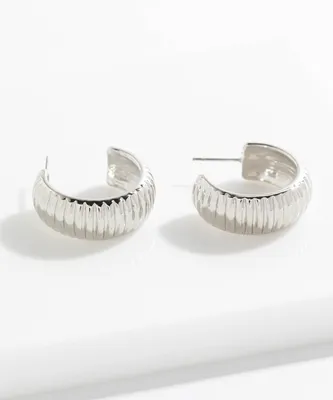 Small Thick Hoops With Ridges