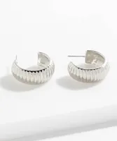 Small Thick Hoops With Ridges