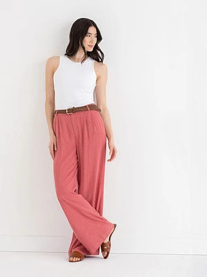 Viscose Linen Wide Leg Pant