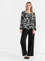 Long Sleeve Scoop Neck Blouse